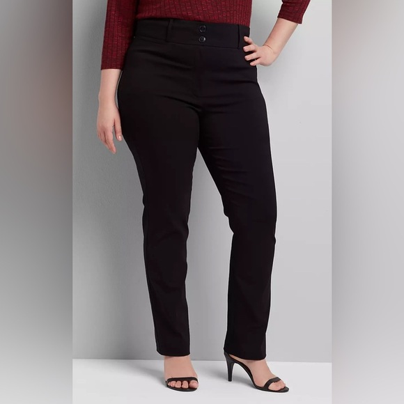 Lane Bryant Tighter Tummy High-Rise Straight 4-Season Pant Black NWT Sz 28 - Picture 1 of 9